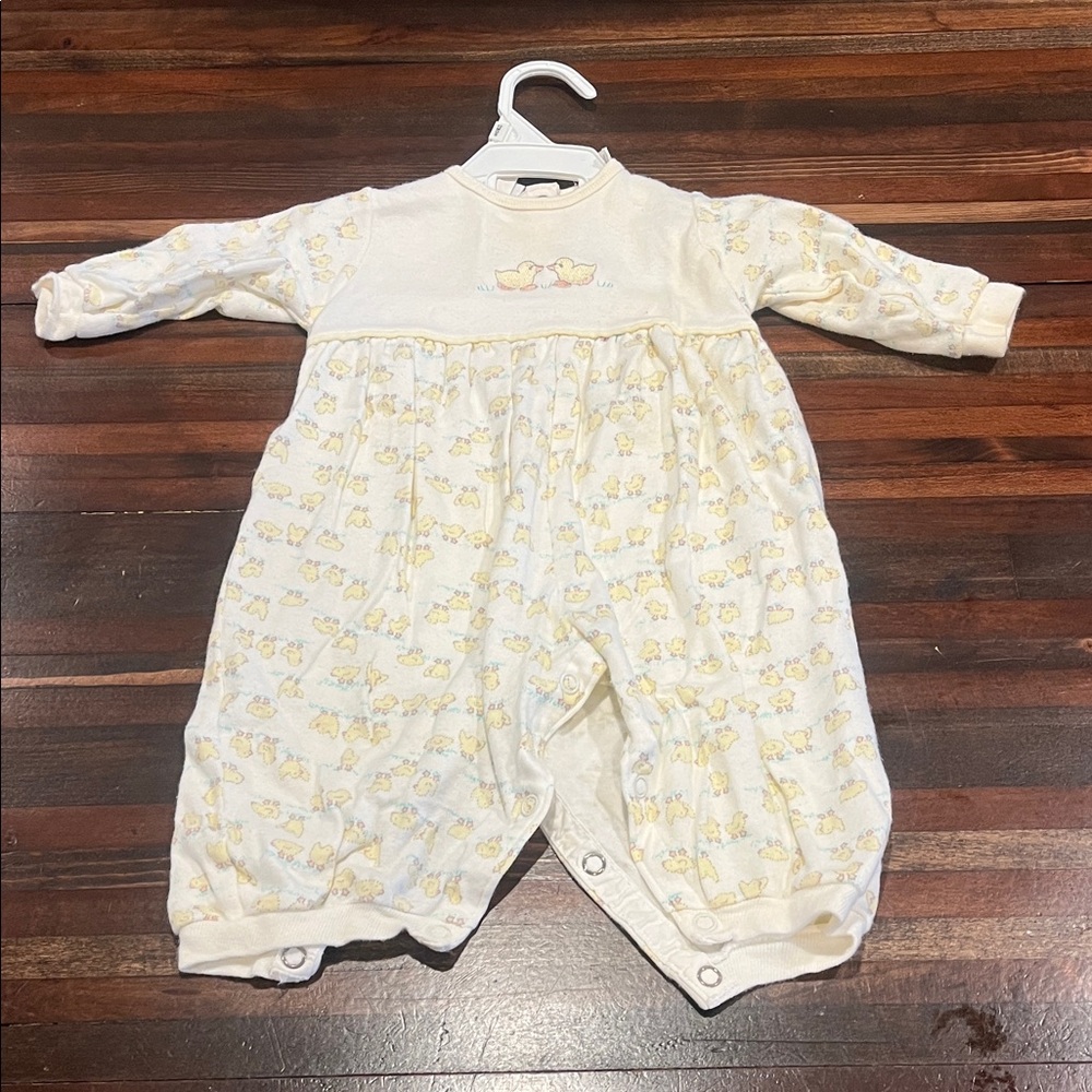 Vintage Carter’s Classic Baby Onesie with Yellow Duck Print